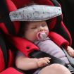Baby Head Restraint Belt - Car Seat Head Support (White Dinosaur) - 6