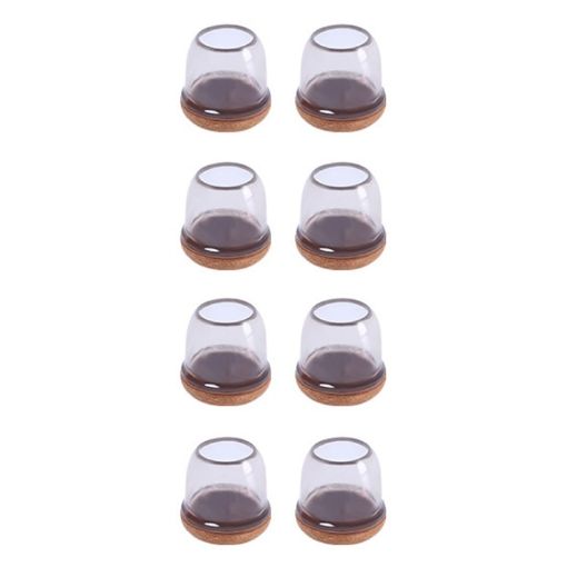 8pcs 0.75" Round Table Chair Leg Covers for Tiles/Wood Floors (Clear) - 1
