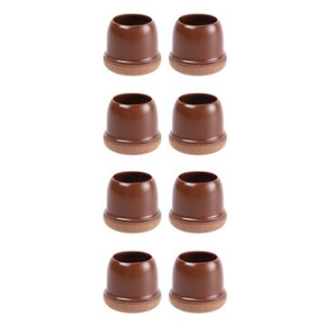 Large 8pcs Round Table Chair Leg Covers for Floors, 1.25" Light Brown - 1
