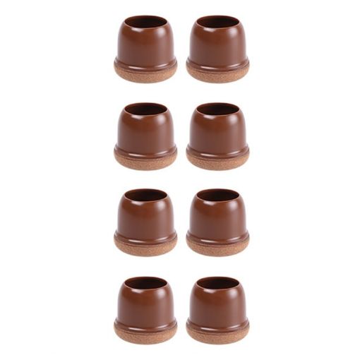 Large 8pcs Round Table Chair Leg Covers for Floors, 1.25" Light Brown - 1