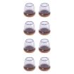 2" Enlarged 8pcs Round Table & Chair Leg Covers for Floors (Transparent) - 1