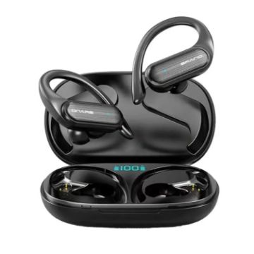 TWS Sports Waterproof Bluetooth Earphones with LED Display (Black) - 1