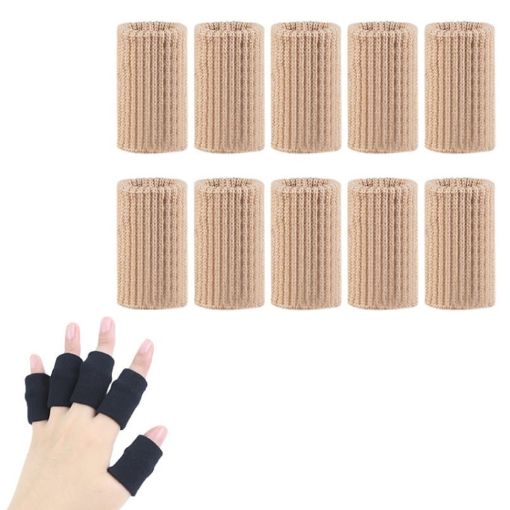 Basketball Riding Finger Sleeves - 10pcs Skin Tone Stretch Knit Protectors - 1