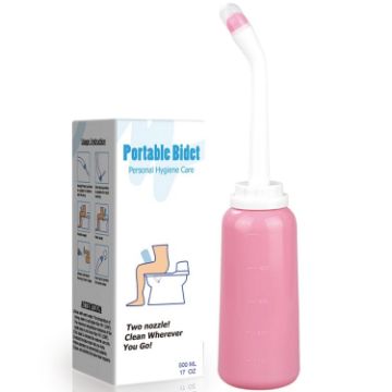 Portable 500ml Travel Bidet Peri Wash Bottle for Postpartum Care - Pink - 1