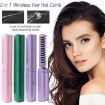 Portable USB Rechargeable Hair Curler & Straightening Comb - Pink - 2