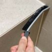Multifunctional Tile & Window Crevice Cleaning Brush - Black, Stiff Bristles - 7