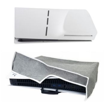 PS5 Slim Disc & Digital Dust Cover Case - Horizontal Gray Style - 1
