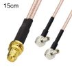 RP-SMA Female to 2 TS9 R WiFi Antenna Extension Cable RG316 15cm - 1