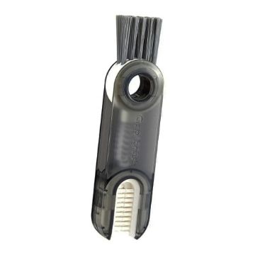 3 In 1 U Shaped Cup Lid & Water Bottle Groove Cleaning Brush (Gray) - 1