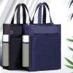 BeiDuoMei A4 Waterproof File Bag, 3-Layer Zipper Folder, Dark Blue - 2