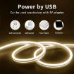 2m USB 5V LED Light Strip - Flexible Neon Silicone, Warm Color - 6