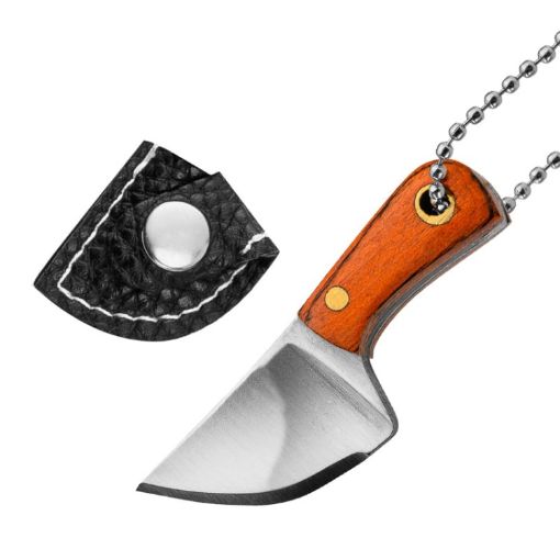 Mini Knife Keychain with Holster - Long Kitchen Knife Sanding Model - 1
