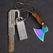 Mini Knife Keychain with Holster - Long Kitchen Knife Sanding Model - 9