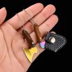 Mini Knife Keychain with Holster - Long Kitchen Knife Laser Pattern - 7