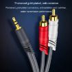 JINGHUA 3.5mm to 2RCA Audio Cable 5m Grey for Game Console & Outdoor Use - 8
