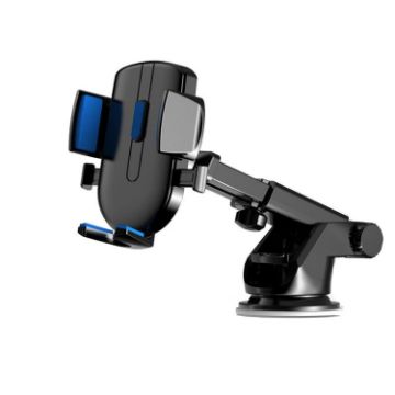 Universal Blue Suction Cup Car Phone Holder - Telescopic Navigation Bracket - 1