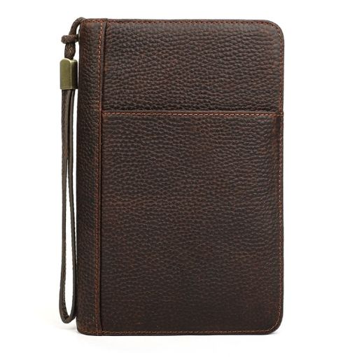 CONTACTS FAMILY CF5009 Leather Travel Cigar Box with Wrist Strap (Coffee) - 1