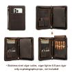 CONTACTS FAMILY CF5009 Leather Travel Cigar Box with Wrist Strap (Coffee) - 5