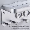 Black Wall Mounted Hair Dryer Holder, Small 2 Loops, No-Drill Aluminum Shelf - 3