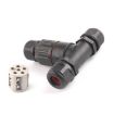 5-Pole Waterproof T-Wire Terminal Block Connector - Male & Female (Black) - 1