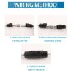 5-Pole Waterproof T-Wire Terminal Block Connector - Male & Female (Black) - 8