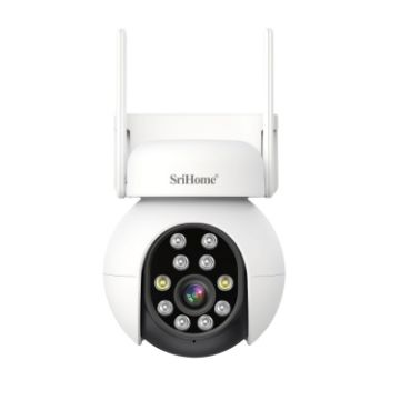 SriHome SH052 5MP PTZ IP Camera, AI Tracking, Night Vision, US Plug - 1