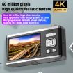 4K HD 60MP Dual Screen Selfie Camera, Optical Zoom, No Memory (Black) - 3
