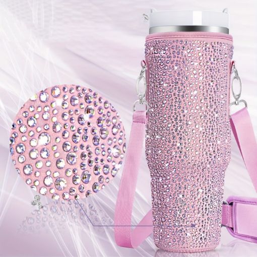 Stanley 40oz Cup Pink Neoprene Insulated Portable Bottle Cover - 1