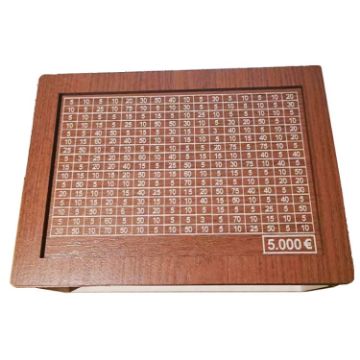 Light Brown Wooden Money Box Piggy Bank with Counter - 5000 Euros Capacity - 1