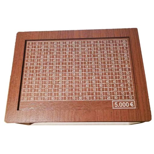 Light Brown Wooden Money Box Piggy Bank with Counter - 5000 Euros Capacity - 1
