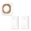 Wireless Home Doorbell, Self-Generated, No Batteries, 2 For 1 White (EU Plug) - 1