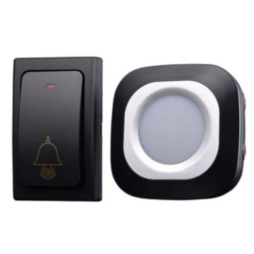 Wireless Smart Doorbell, Battery-Free, Remote Control, 1 For 1 Black (US Plug) - 1