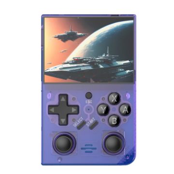 R35PLUS 3.5" Handheld Game Console 64G 10,000+ Games - Transparent Purple - 1