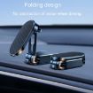 D11 Magnetic Folding Car Phone Holder - Rotatable Dashboard Stand Silver - 3