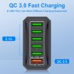 6-Port USB Travel Charger Power Adapter, Quick Charge, Pink EU Plug - 5