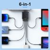 6-Port USB Travel Charger Power Adapter, Quick Charge, Pink EU Plug - 9
