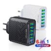 6-Port USB Travel Charger Power Adapter, Quick Charge, White US Plug - 2