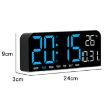 Blue LED Screen Digital Display Alarm Clock - Desktop & Wall Decor - 3
