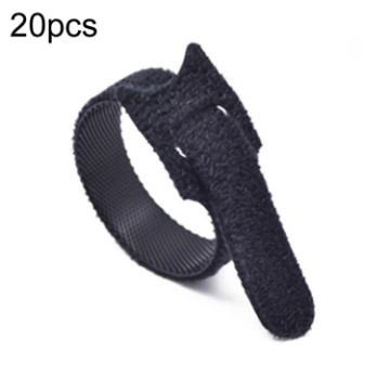 20pcs Nylon Tying Strap for Data Cable Storage, 12x200mm Black - 1