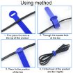 20pcs Blue T-Shape Nylon Data Cable Strap 12x250mm Binding Tie - 5