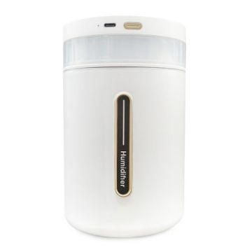 1L White Desk Humidifier - Large Capacity, Aroma, Mute, Ambient Light - 1