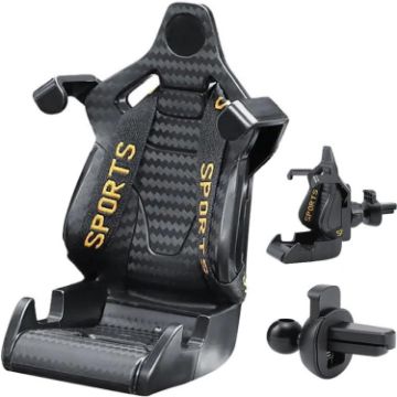 Yellow Ribbon Car Gravity Air Outlet Navigation Mobile Phone Holder - 1