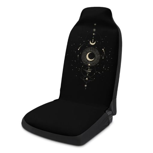 Universal Car Seat Protector - Gold Moon Design, Auto Decoration Supplies - 1