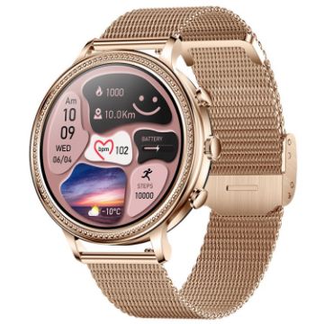 Gold Steel V60 1.39" Waterproof Bluetooth Call Smart Watch Health Monitor - 1