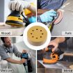 100pcs 5" 8-Hole Round Sanding Discs P400 Grit Sandpaper Sheets 125mm - 7