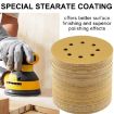 100pcs 5" 8-Hole Sanding Discs P600 Grit 125mm Yellow Flocking Sheets - 6