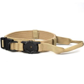 AirTag Locator Nylon Collar, Adjustable Anti-Breakaway, Size M, Light Yellow - 1