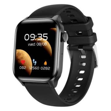 T12Pro 1.85" IP67 Waterproof Sports Health Bluetooth Call Smart Watch Black - 1