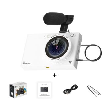 64MP HD CCD Digital Camera with WiFi & Microphone - White - 1