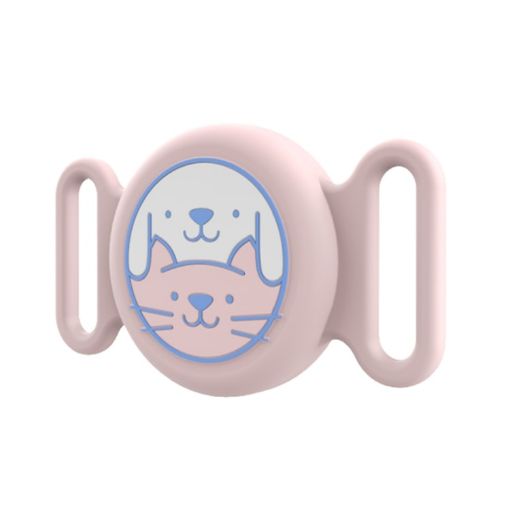 AirTag Pet Collar Locator Case - Waterproof Silicone Cover (Pink) - 1